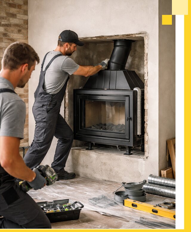 Установка каминных топок в Луге: монтаж, подключение