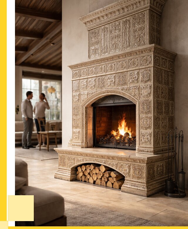 Купить изразцовый камин в Луге от 257750 р. | ЭриданЛга