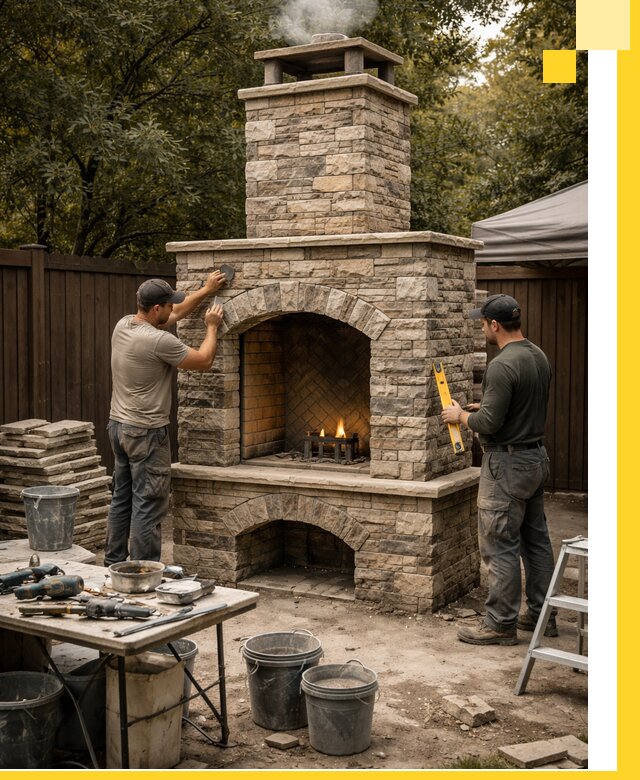 Проектирование и установка уличных каминов в Луге