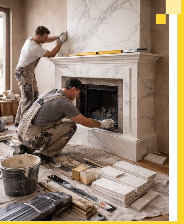 Отделка каминов в Луге качественные облицовочные работы