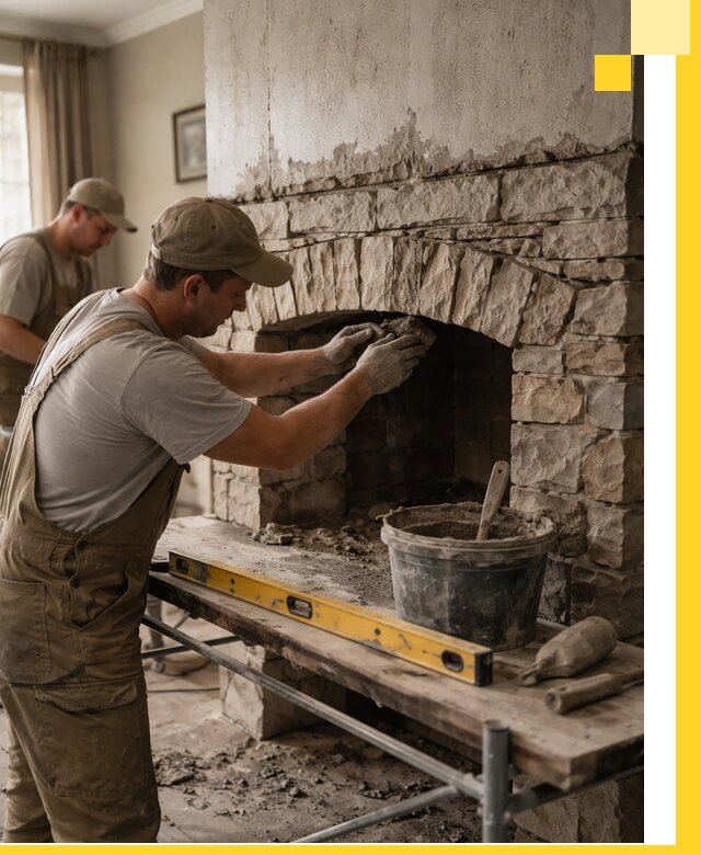 Изготовление каминов под ключ в Луге, монтаж и отделка