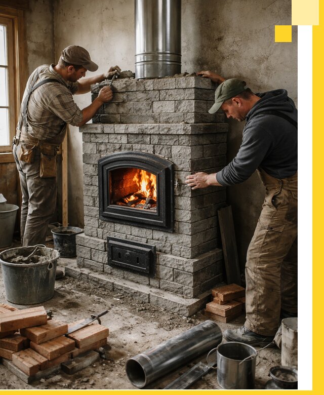 Производство, поставка и монтаж дровяных печей в Луге