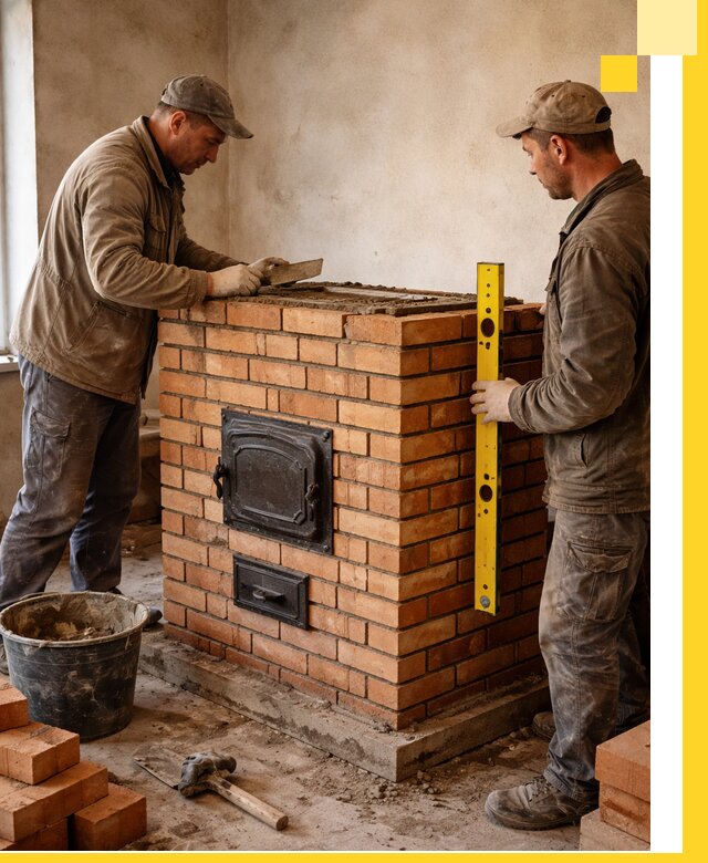 Отопительные печи под ключ в Луге, установка и сборка