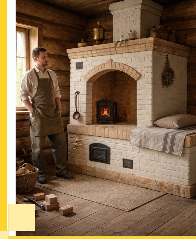 Русские печи с лежанкой под ключ в Луге от 154650 р. ЭриданЛга