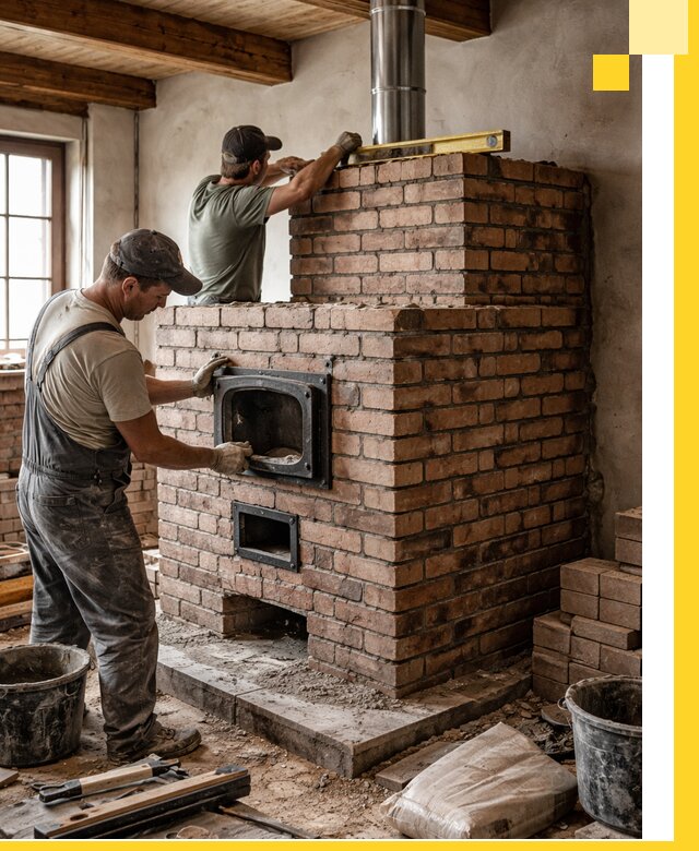 Печи для загородного дома под ключ в Луге — монтаж и сервис