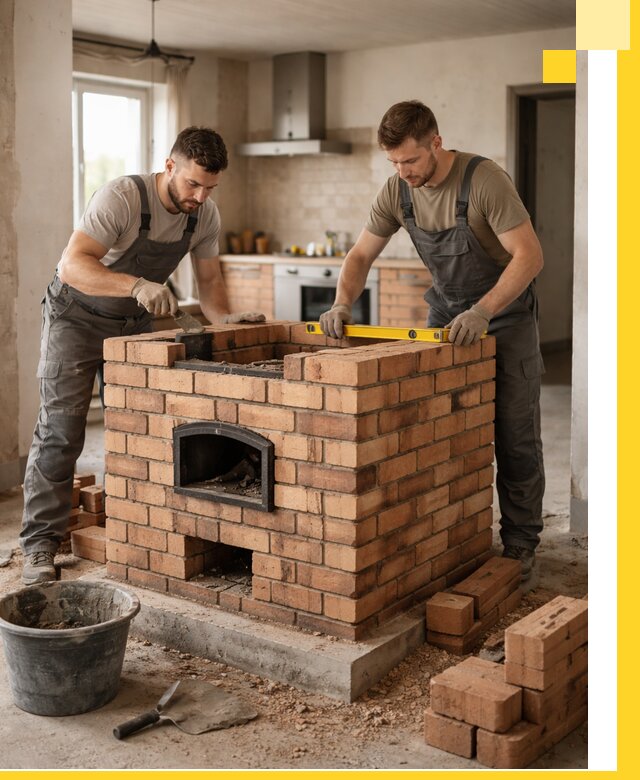 Установка и монтаж печей в частном доме в Луге под ключ