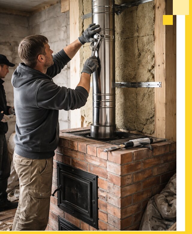 Изготовление и монтаж печей и дымоходов под ключ в Луге