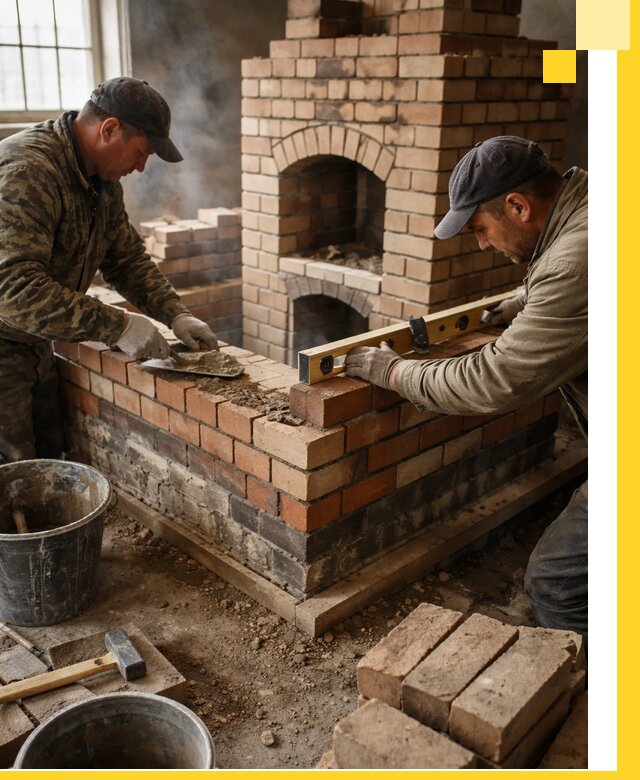 Изготовление и монтаж печей и каминов из кирпича в Луге