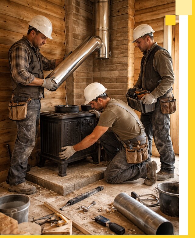 Профессиональный монтаж банных печей и дымоходов в Луге