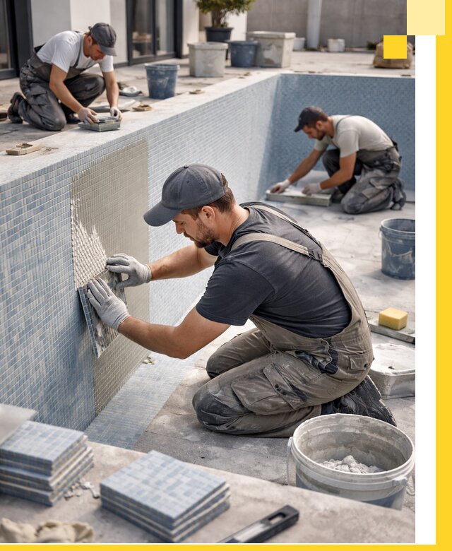 Облицовка бассейнов в Луге плитка мозаика гидроизоляция