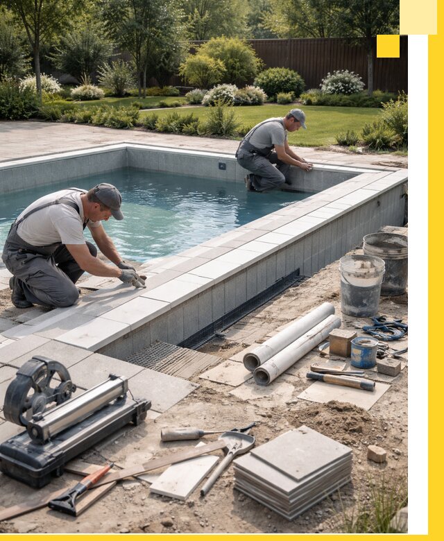 Строительство открытых бассейнов под ключ в Луге профессионально