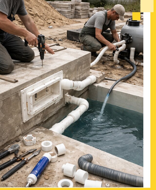 Строительство скиммерных бассейнов под ключ в Луге