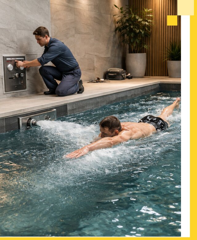 Проектирование и монтаж бассейнов с противотоком в Луге