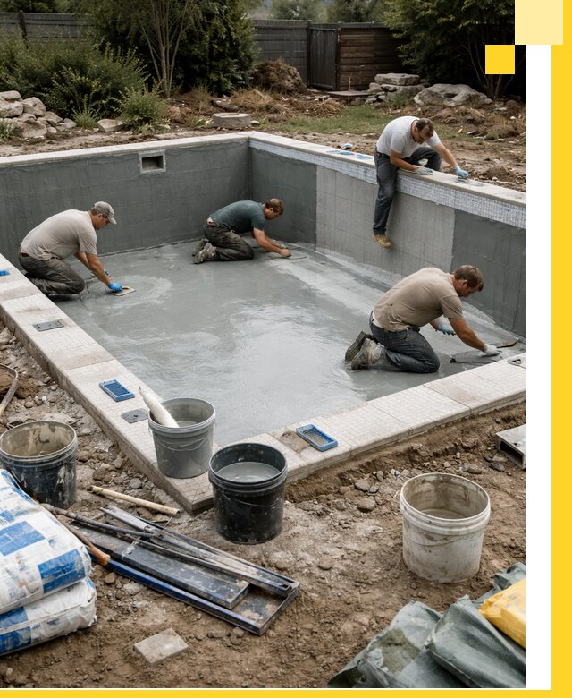 Изготовление и монтаж чаши бассейна под ключ в Луге