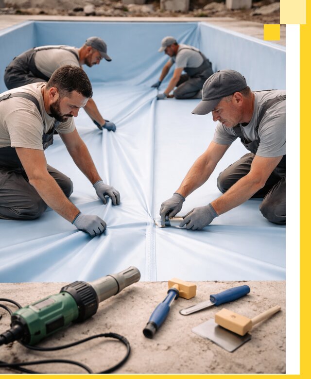 ПВХ пленка для бассейнов с монтажом и гарантией в Луге