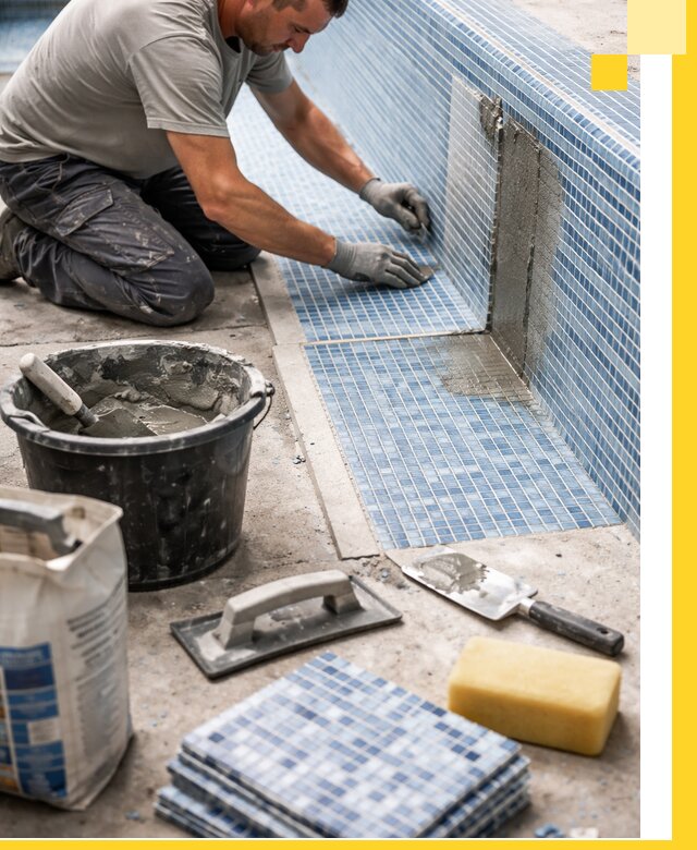 Укладка и ремонт мозаики для бассейнов под ключ в Луге