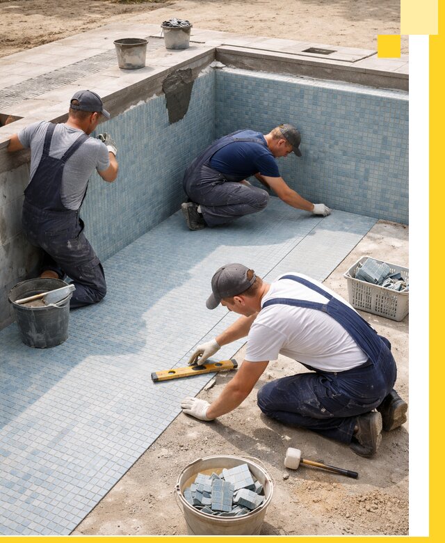 Укладка и установка плитки для бассейнов под ключ в Луге