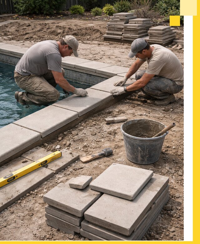 Установка и изготовление копингового камня для бассейнов в Луге