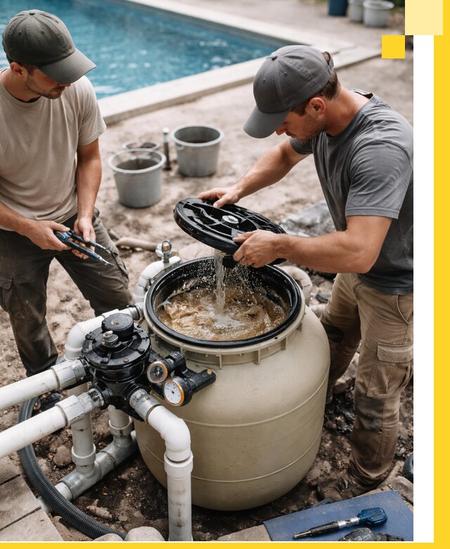 Установка и обслуживание песочных фильтров для бассейнов в Луге