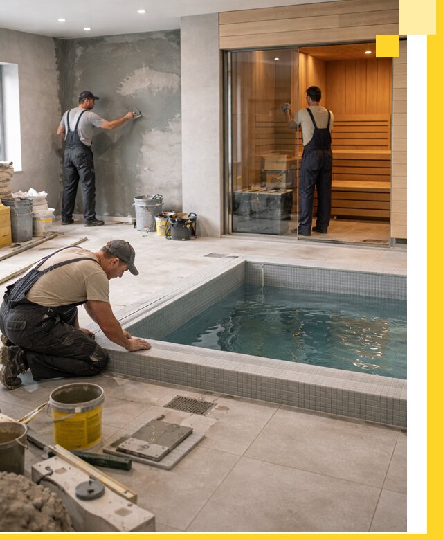 Проектирование и строительство сауны с бассейном в Луге