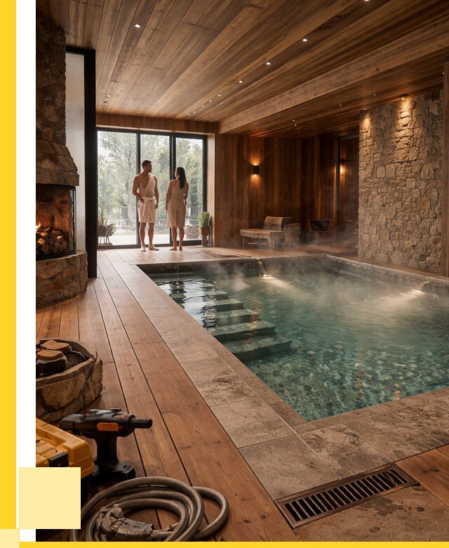 Проекты бань с бассейном под ключ в Луге от 77325 р., ЭриданЛга