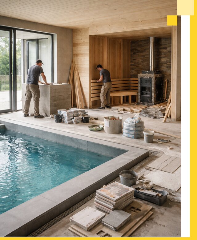 Проектирование и строительство бань с бассейном в Луге