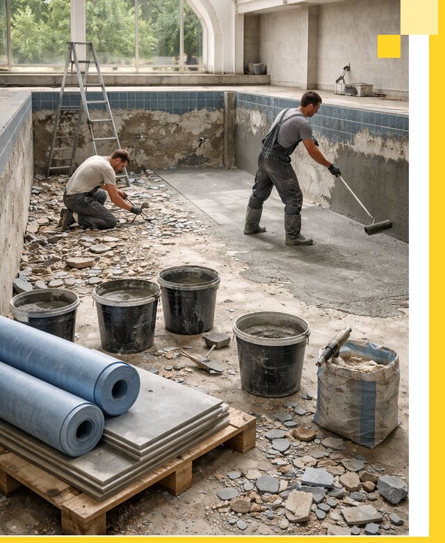 Реконструкция бассейнов в Луге: ремонт, гидроизоляция