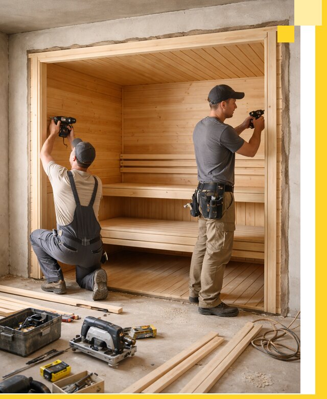 Монтаж саун под ключ в Луге — проектирование и установка