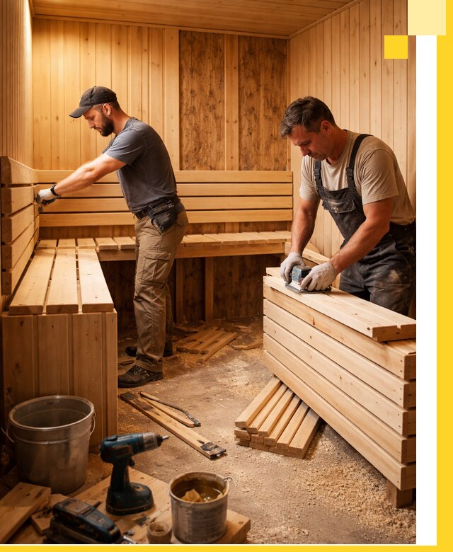 Профессиональный комплексный ремонт саун под ключ в Луге