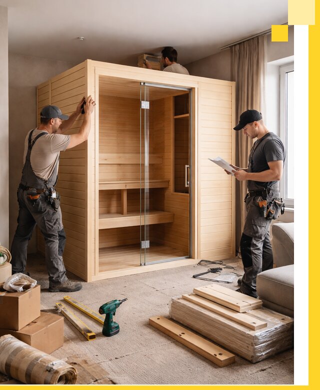 Установка и благоустройство саун в квартире в Луге