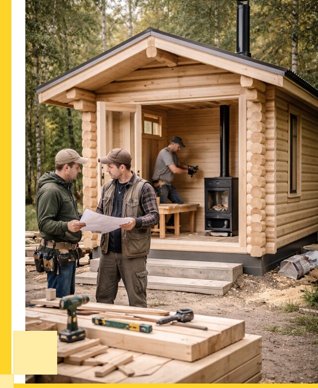 Монтаж бань под ключ в Луге — от 206200 р. | ЭриданЛга