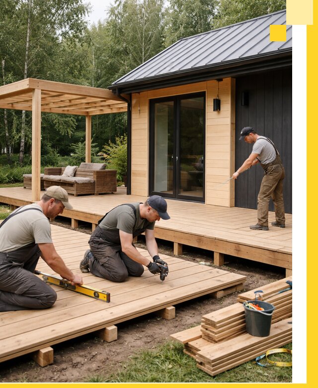 Строительство бань с террасой и бассейном под ключ в Луге