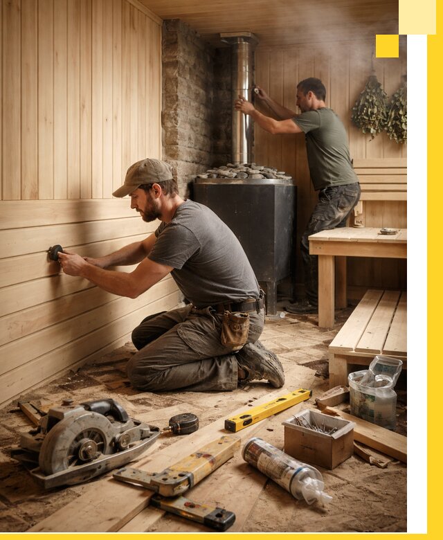 Полное строительство и оснащение парных под ключ в Луге