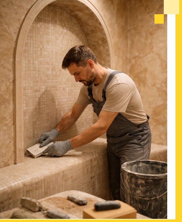 Профессиональная отделка хамамов с мозаикой под ключ в Луге