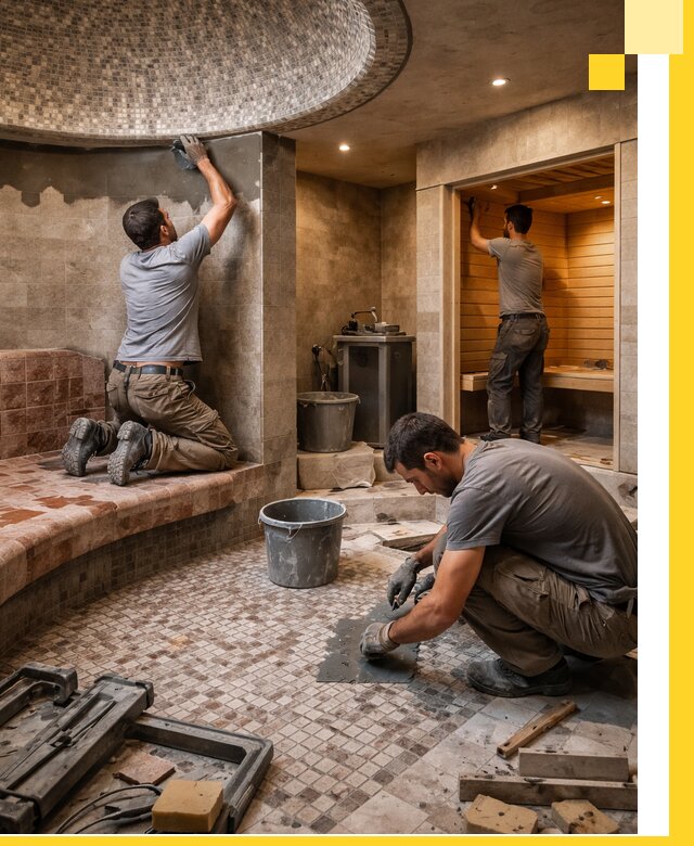 Проект и строительство хамама бани и сауны под ключ в Луге