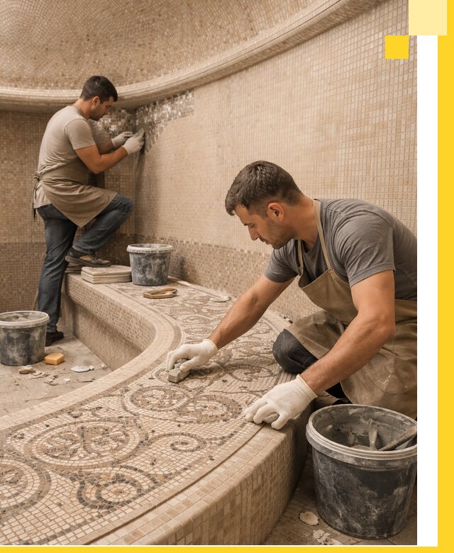 Плитка для хамама в Луге, укладка, подбор и поставка