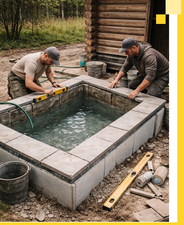 Изготовление и установка холодных купелей под ключ в Луге